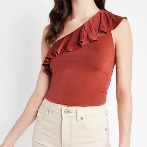 NWT Express One Shoulder Ruffle Top